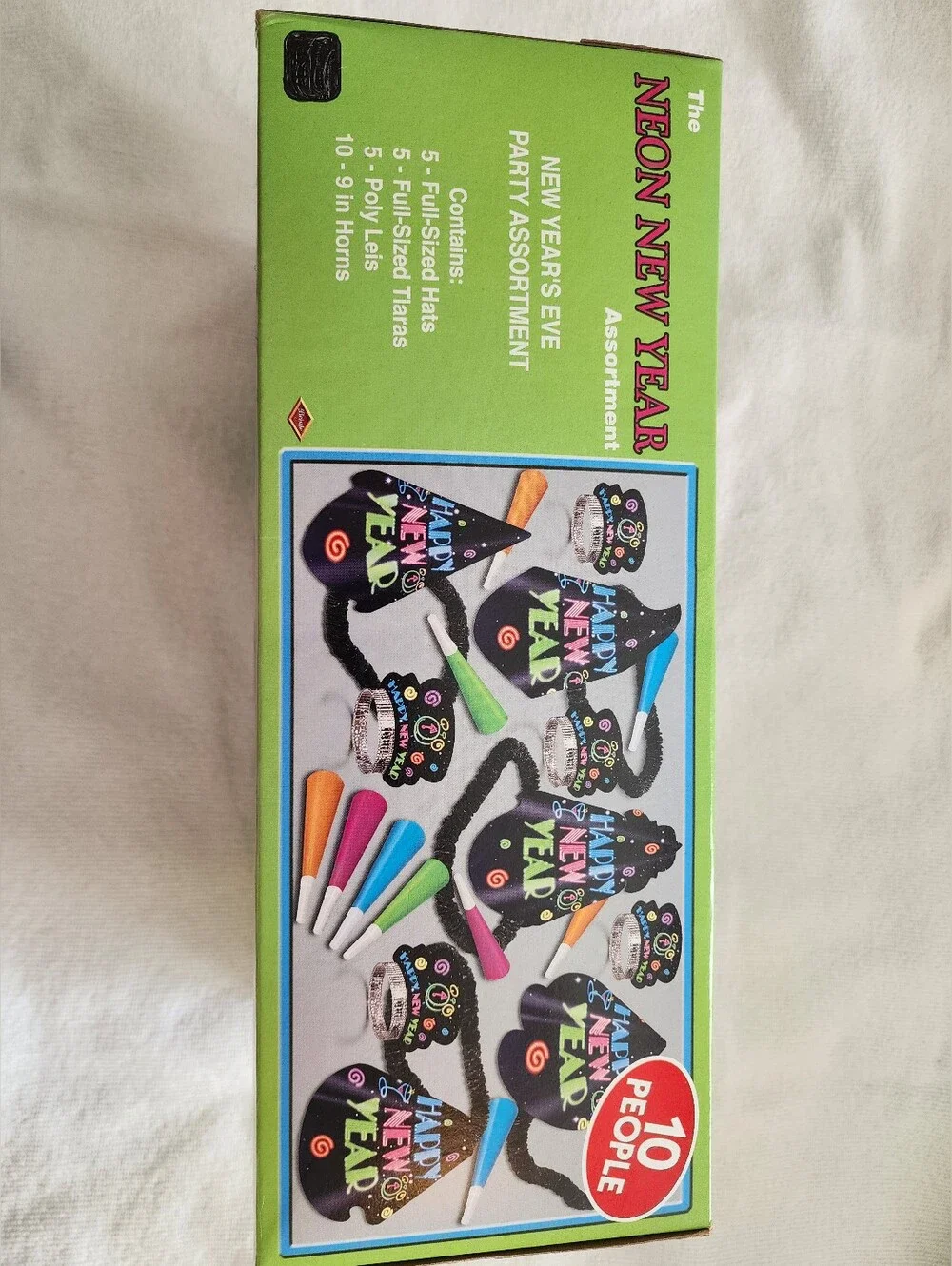 Neon New Year Assortment Party Kit - Green Box with Pink Detail